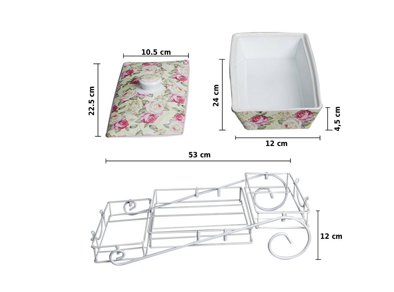Vicenza Wadah Saji dengan Rak Mawar BA808